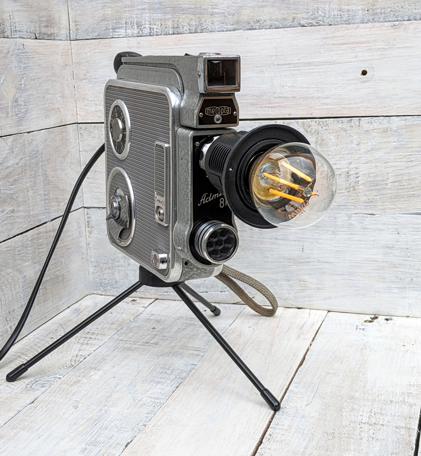 1960s Vintage Cine Movie Camera Lamp - Table Desk Lamp - Mancave