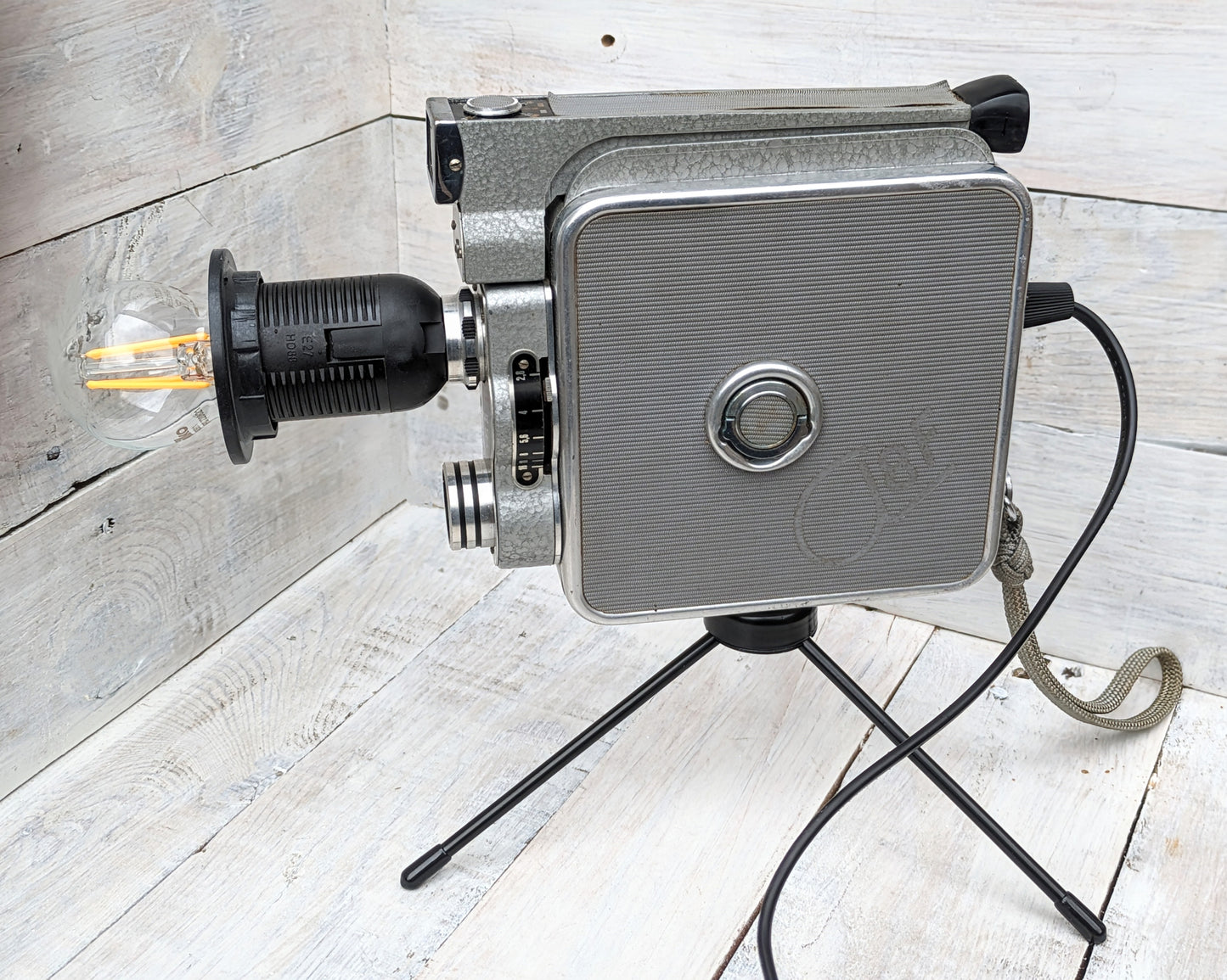 1960s Vintage Cine Movie Camera Lamp - Table Desk Lamp - Mancave