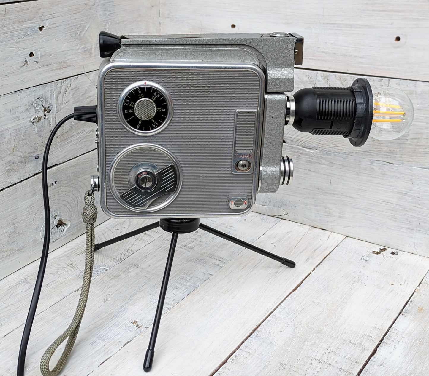 1960s Vintage Cine Movie Camera Lamp - Table Desk Lamp - Mancave