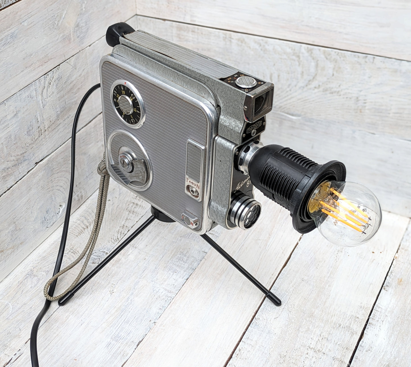 1960s Vintage Cine Movie Camera Lamp - Table Desk Lamp - Mancave