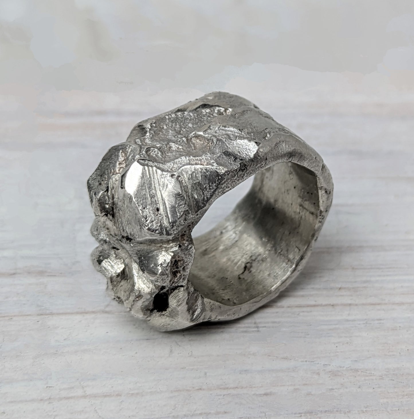 Sterling Silver SIZE P 1/2 (UK) CHUNKY Ring - Mens Ladies Statement Jewelry