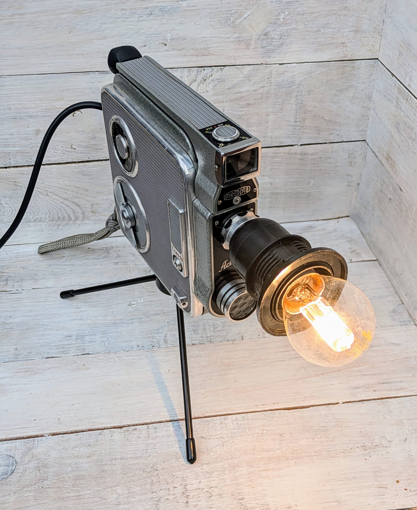 1960s Repurposed Vintage Cine Movie Camera Desk Lamp