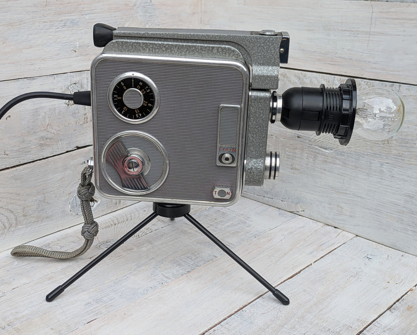 1960s Repurposed Vintage Cine Movie Camera Desk Lamp