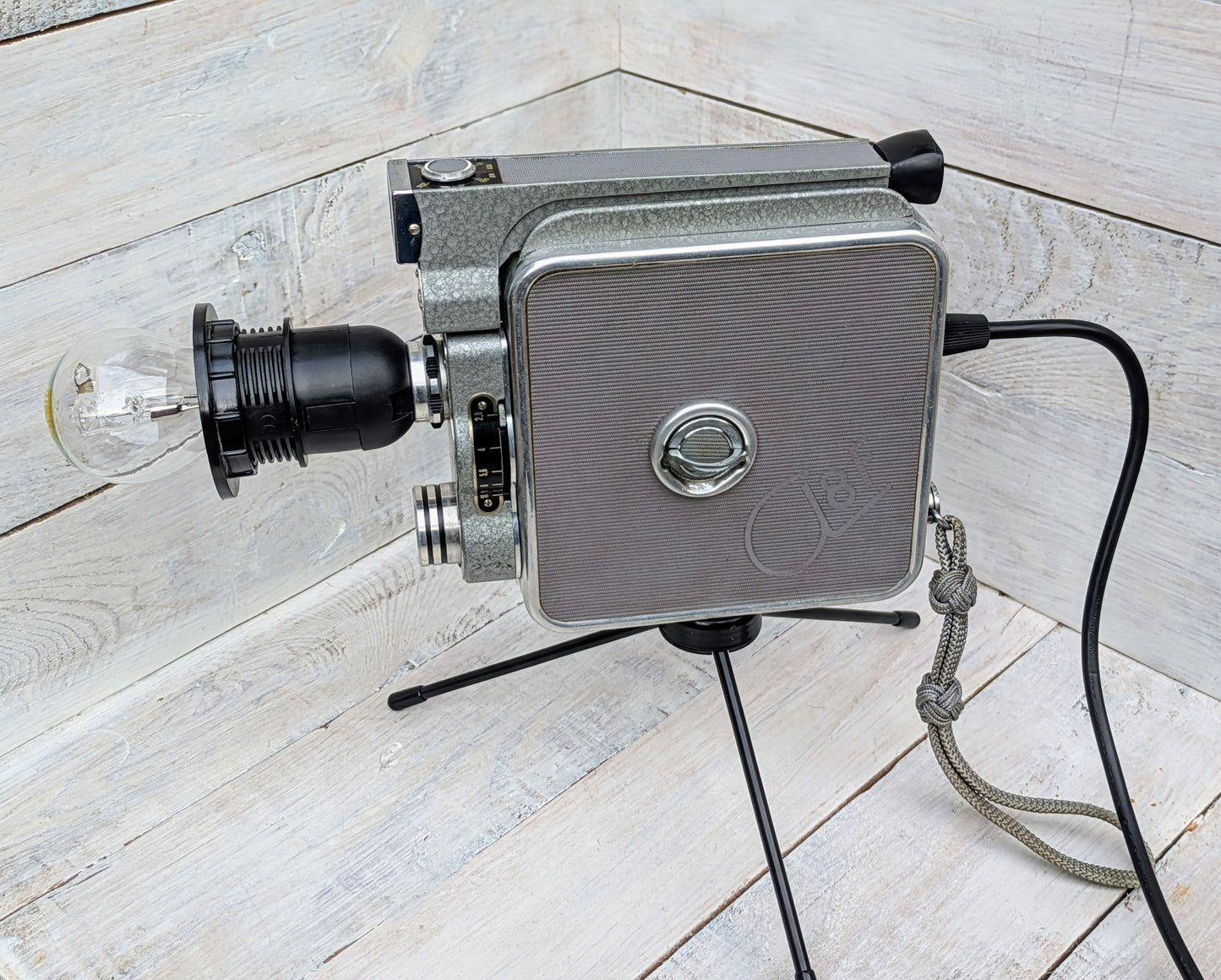 1960s Repurposed Vintage Cine Movie Camera Desk Lamp