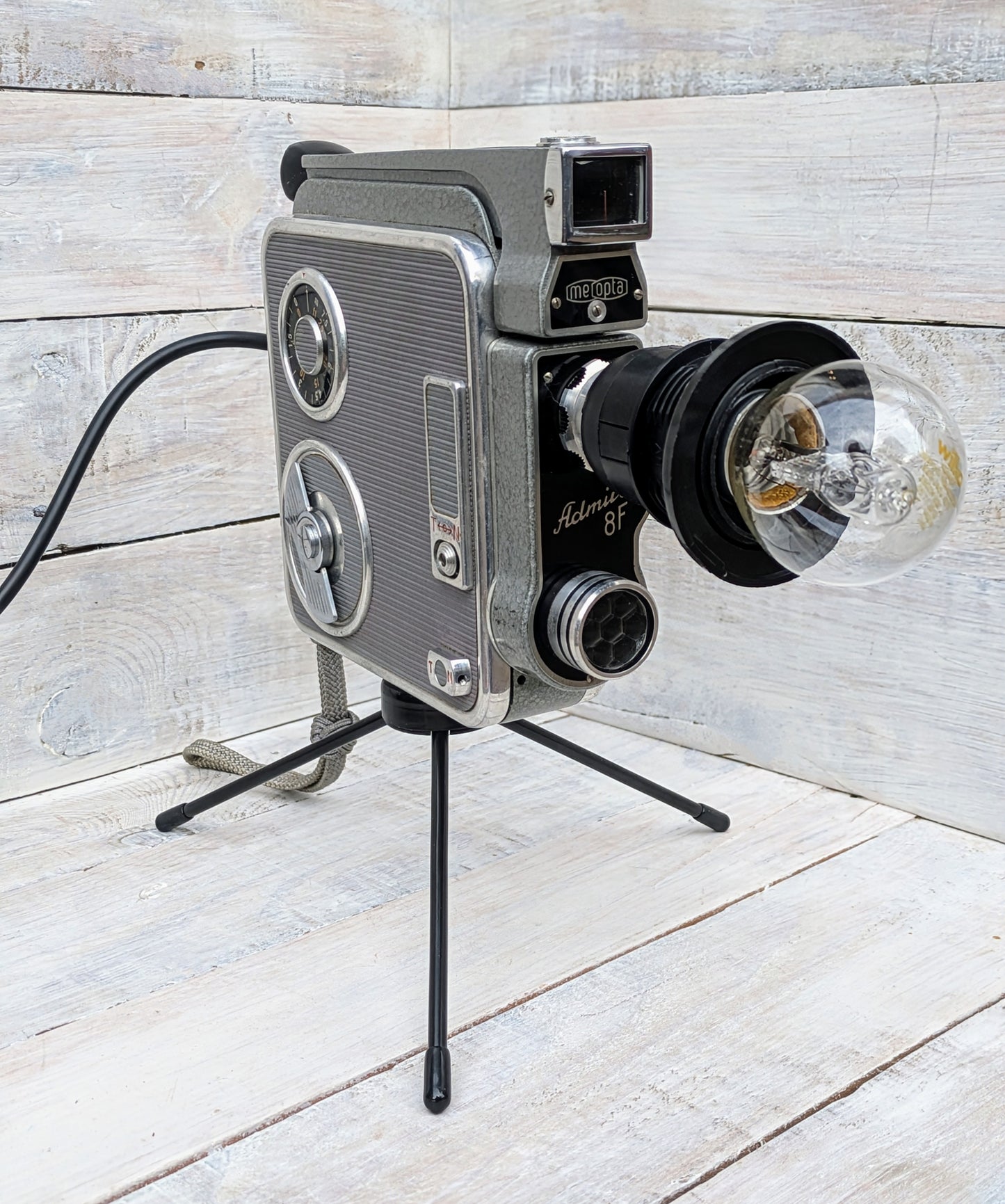 1960s Repurposed Vintage Cine Movie Camera Desk Lamp