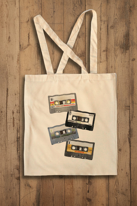 Vinyl-Record-Size-MIX-TAPE-Shopping-Tote-Bag