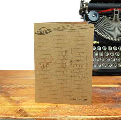 WOW Signal Greeting Card UFO Sighting Alien Sci Fi fan 1977