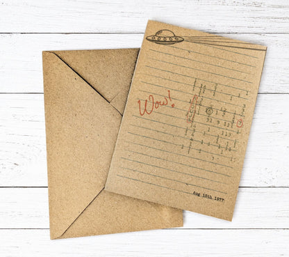 WOW Signal Greeting Card UFO Sighting Alien Sci Fi fan 1977