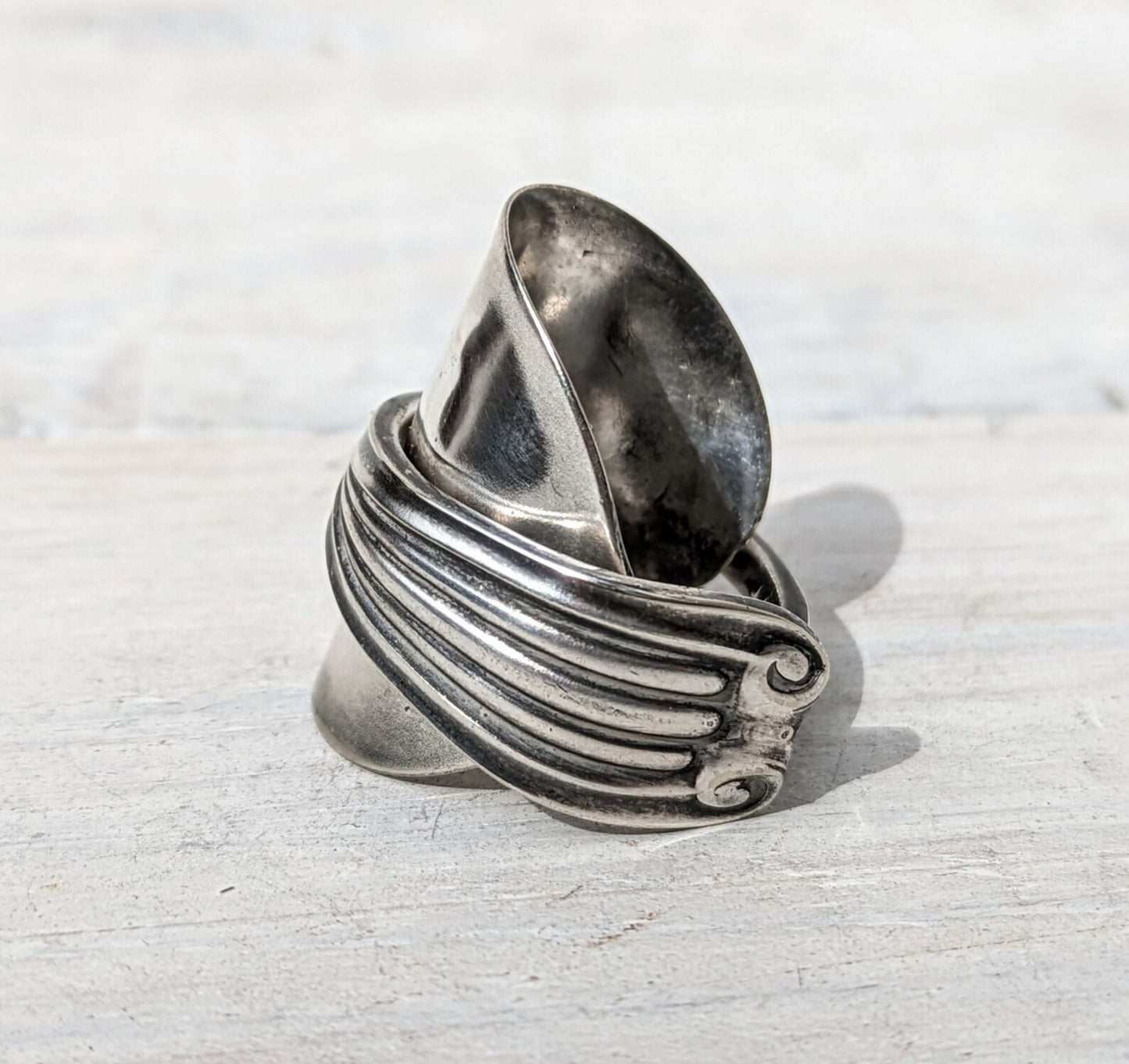 Vintage Art Deco Spoon Ring - Upcycled Boho Jewelry Fashion - Hippie