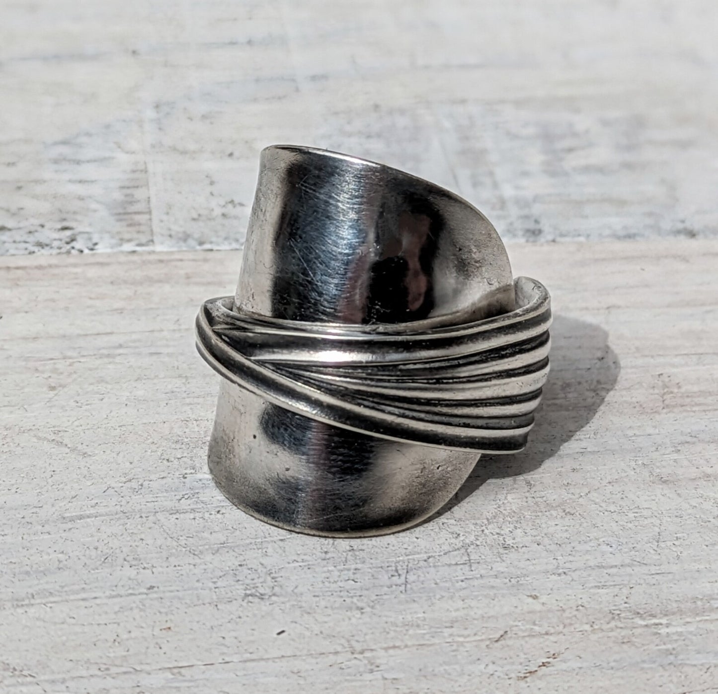 Vintage Art Deco Spoon Ring - Upcycled Boho Jewelry Fashion - Hippie