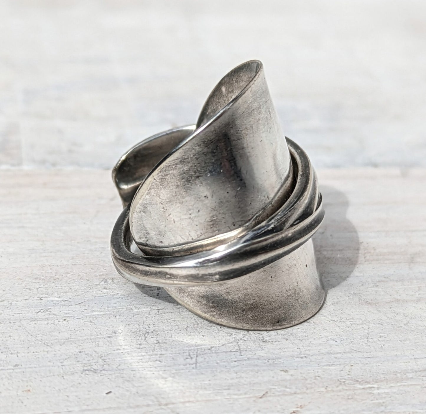 Vintage Art Deco Spoon Ring - Upcycled Boho Jewelry Fashion - Hippie