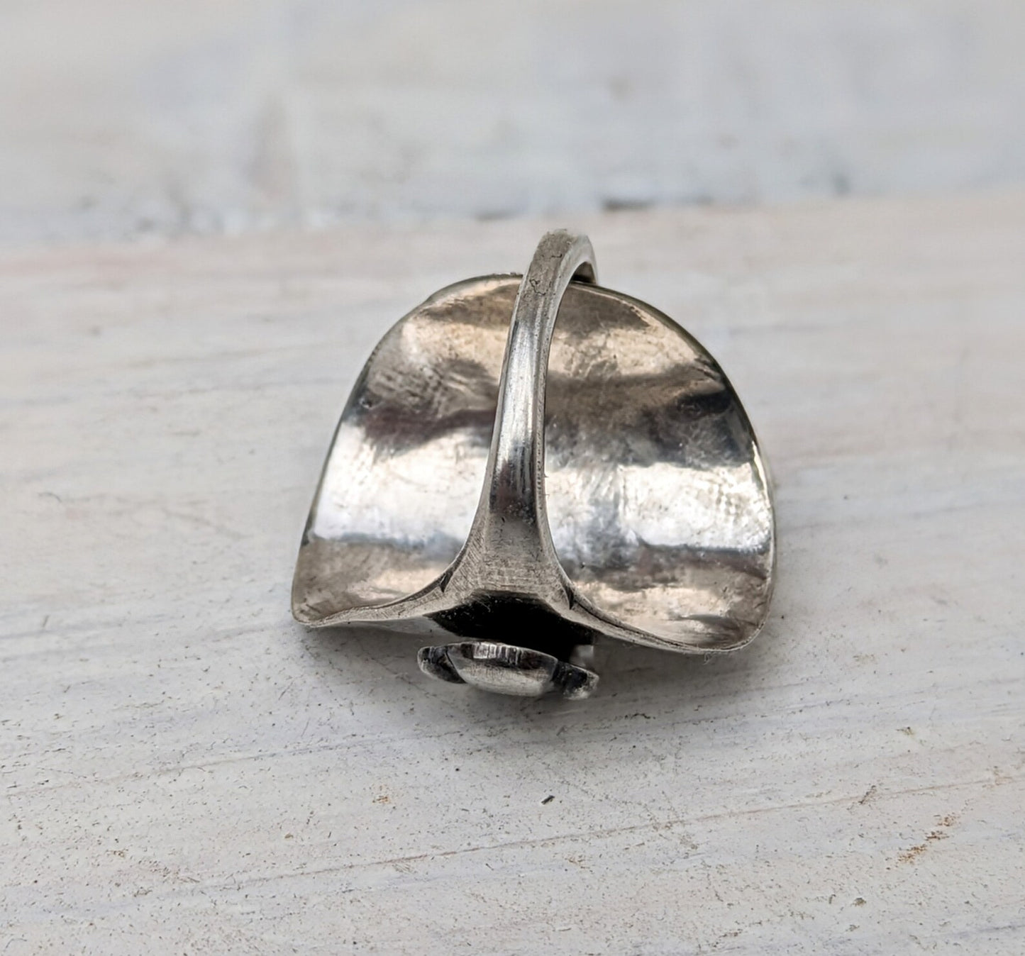 Sterling SILVER Birmingham Art Deco 1936 Spoon Ring