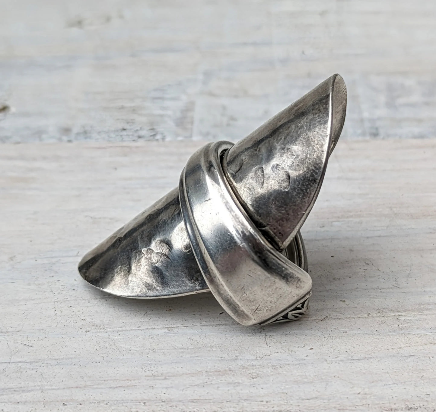 Large 1947 Sterling Silver Baby Spoon Ring