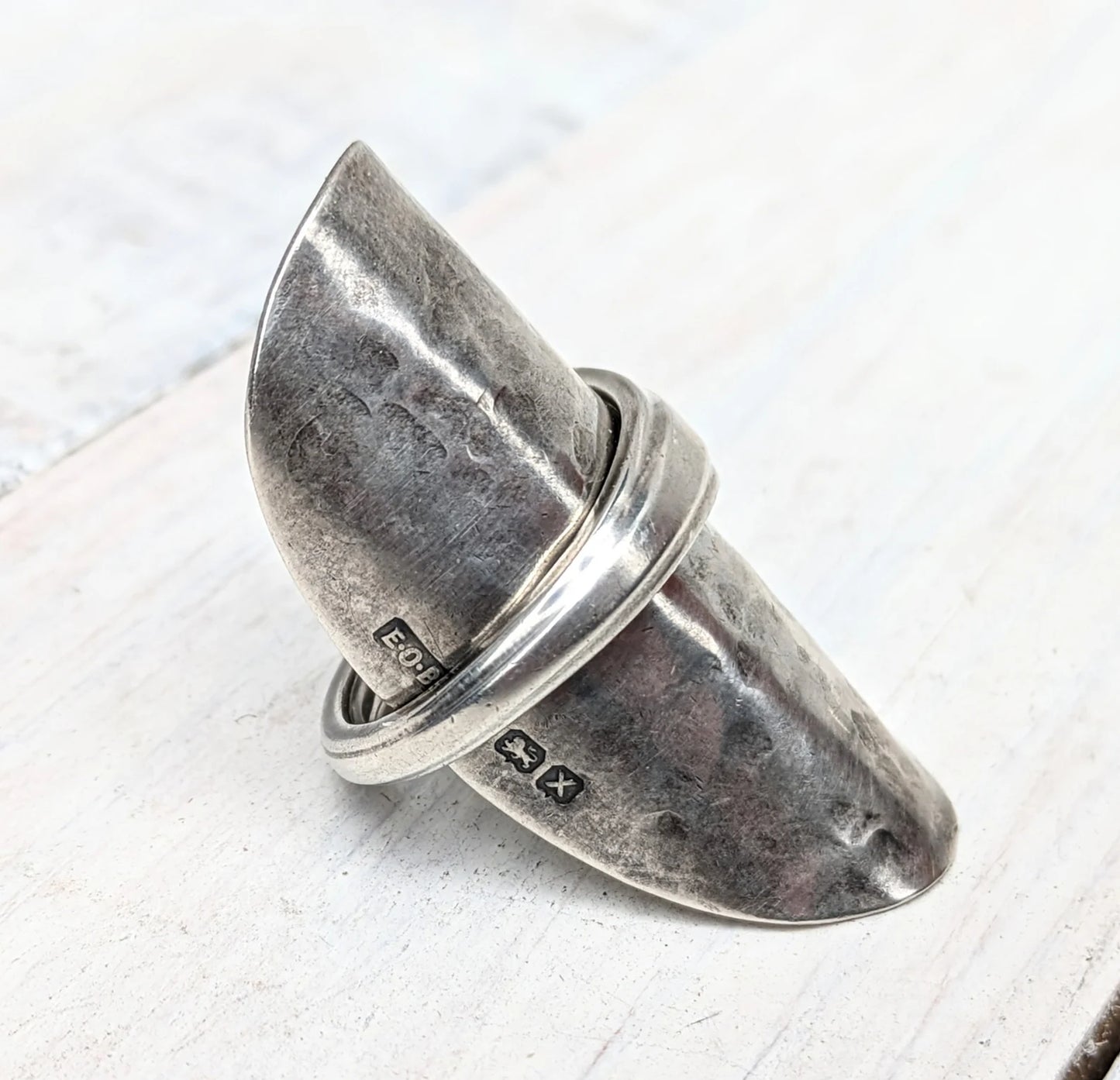 Large 1947 Sterling Silver Baby Spoon Ring