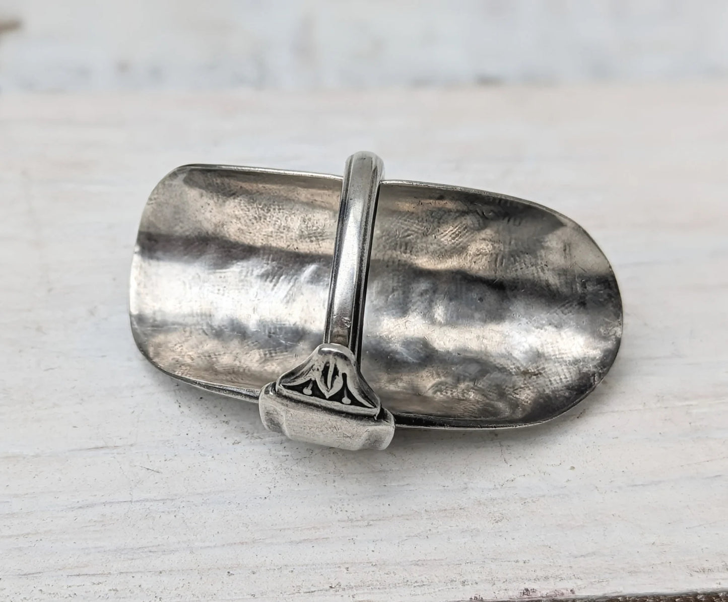 Large 1947 Sterling Silver Baby Spoon Ring