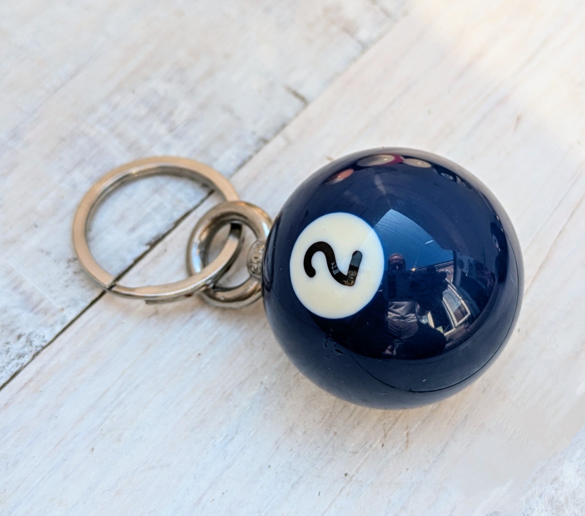 mini pool ball key chain no 2