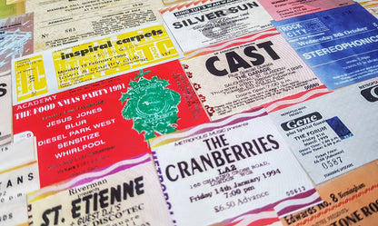 90s britpop bands gig tickets print