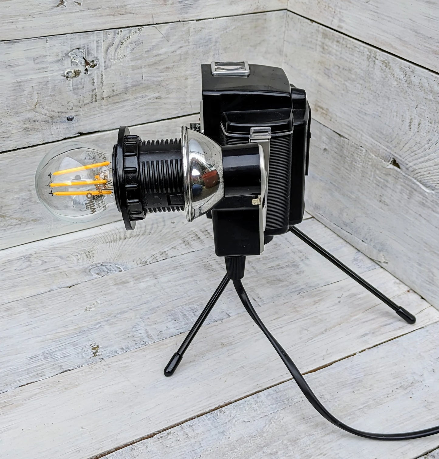 Repurposed 1960s KodakBrownie Camera Lamp - Table Desk Lamp - Mancave