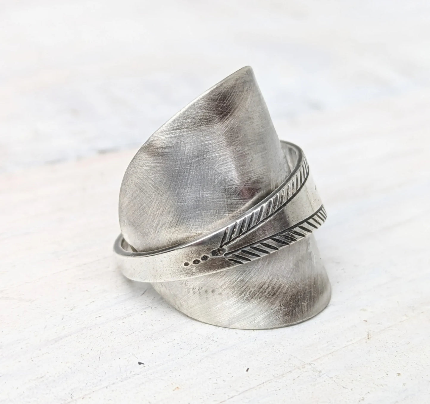 Sterling SILVER - Birmingham 1923 Art Deco Spoon Ring