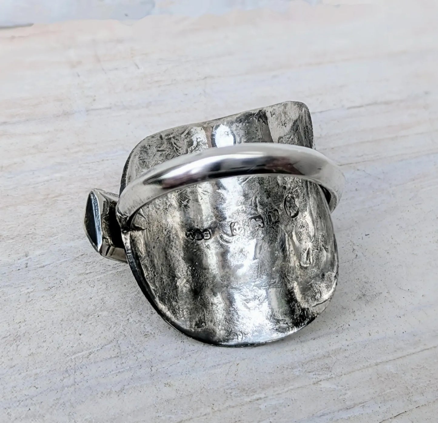 Sterling SILVER Birmingham 1935 Art Deco Spoon Ring