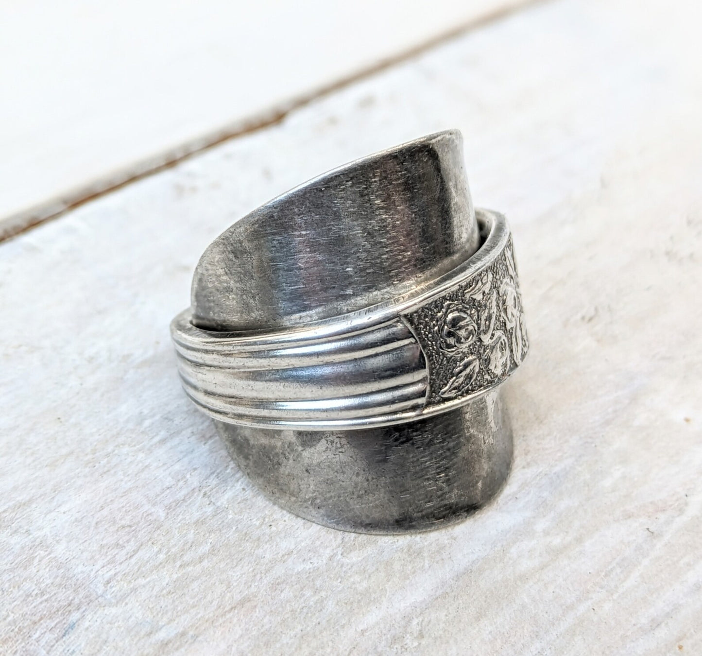 Large Floral Vintage Spoon Ring