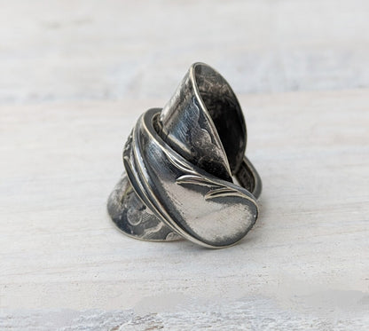 Vintage Floral Style Spoon Ring - Handmade Repurposed Upcycled Jewelry
