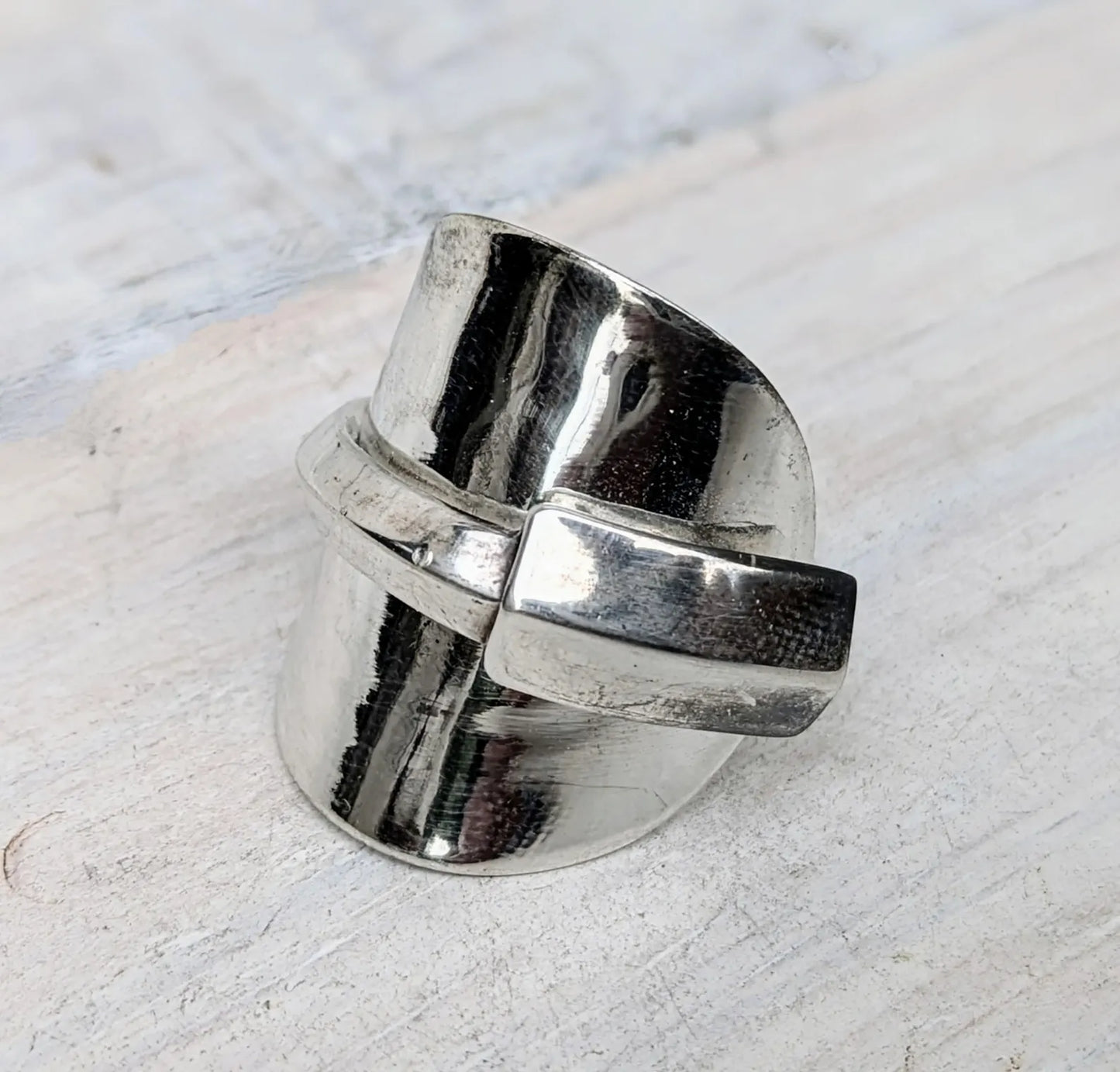 Sterling SILVER Birmingham 1935 Art Deco Spoon Ring