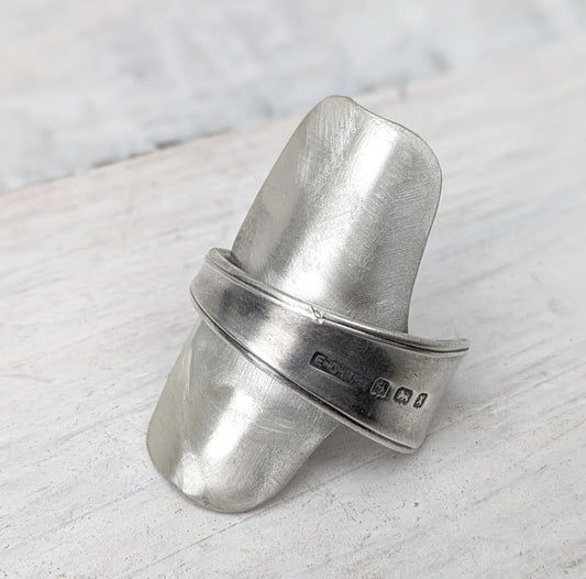 Large 1947 Sterling Silver Baby Spoon Ring