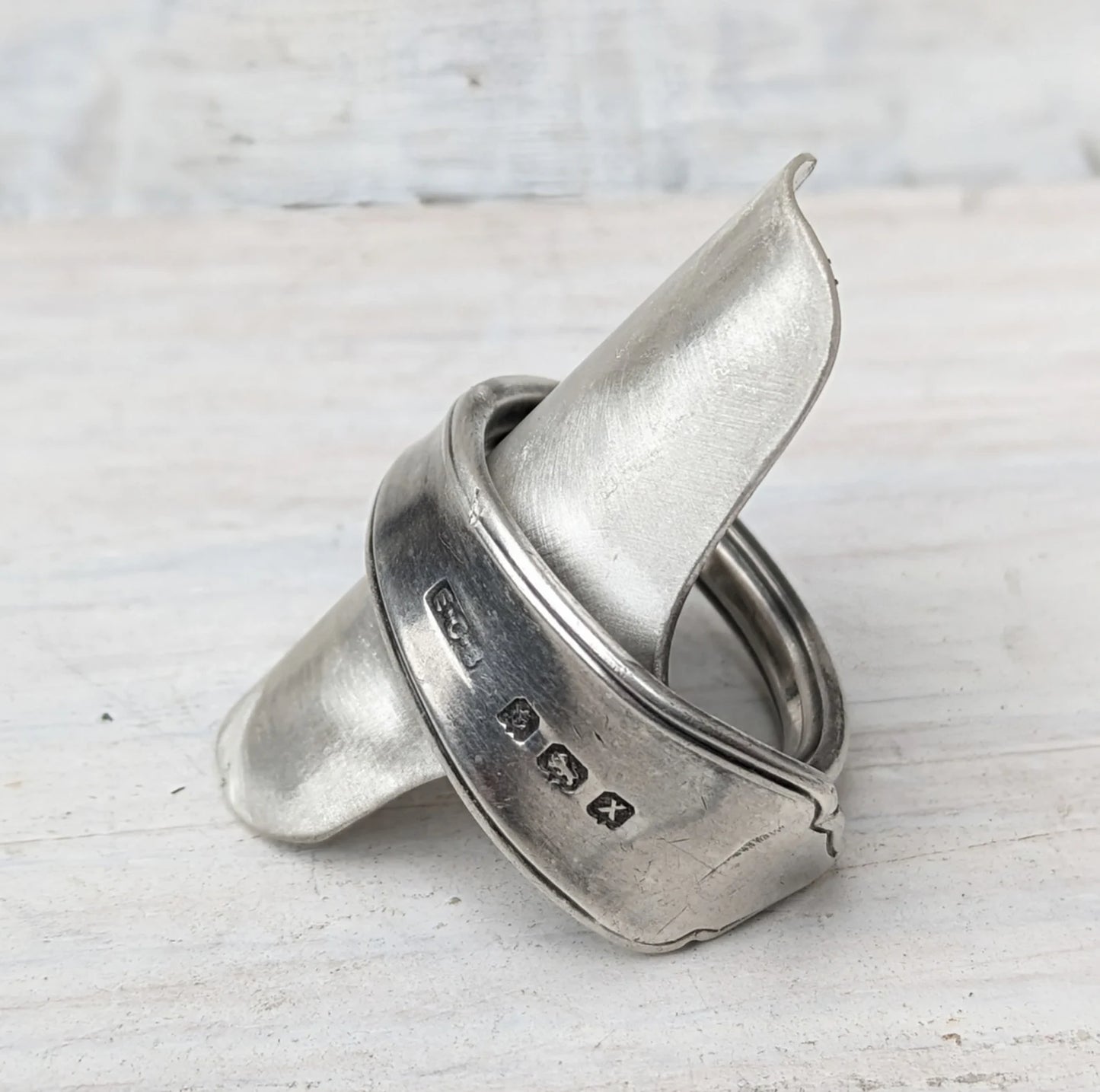 Large 1947 Sterling Silver Baby Spoon Ring