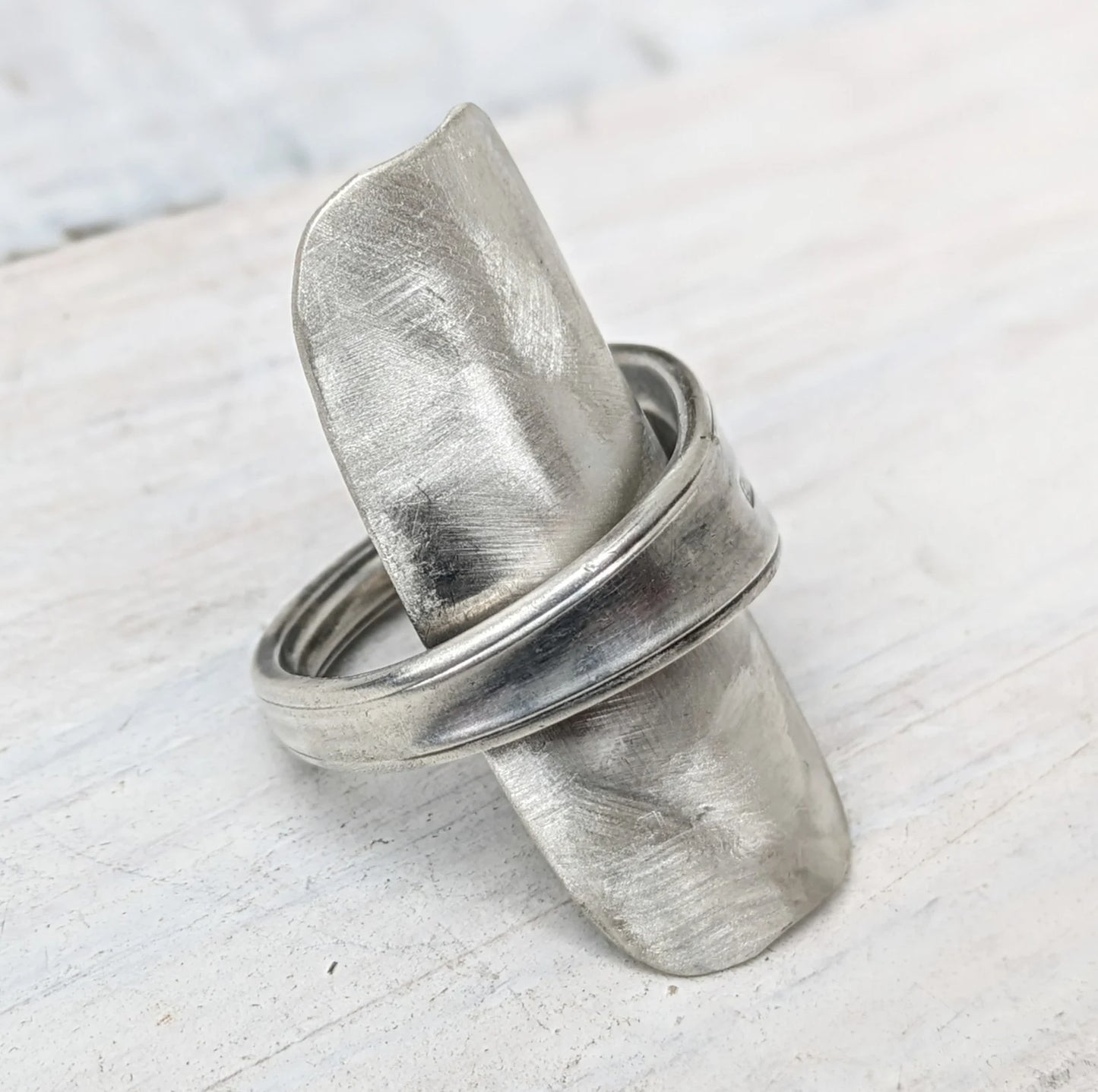 Large 1947 Sterling Silver Baby Spoon Ring