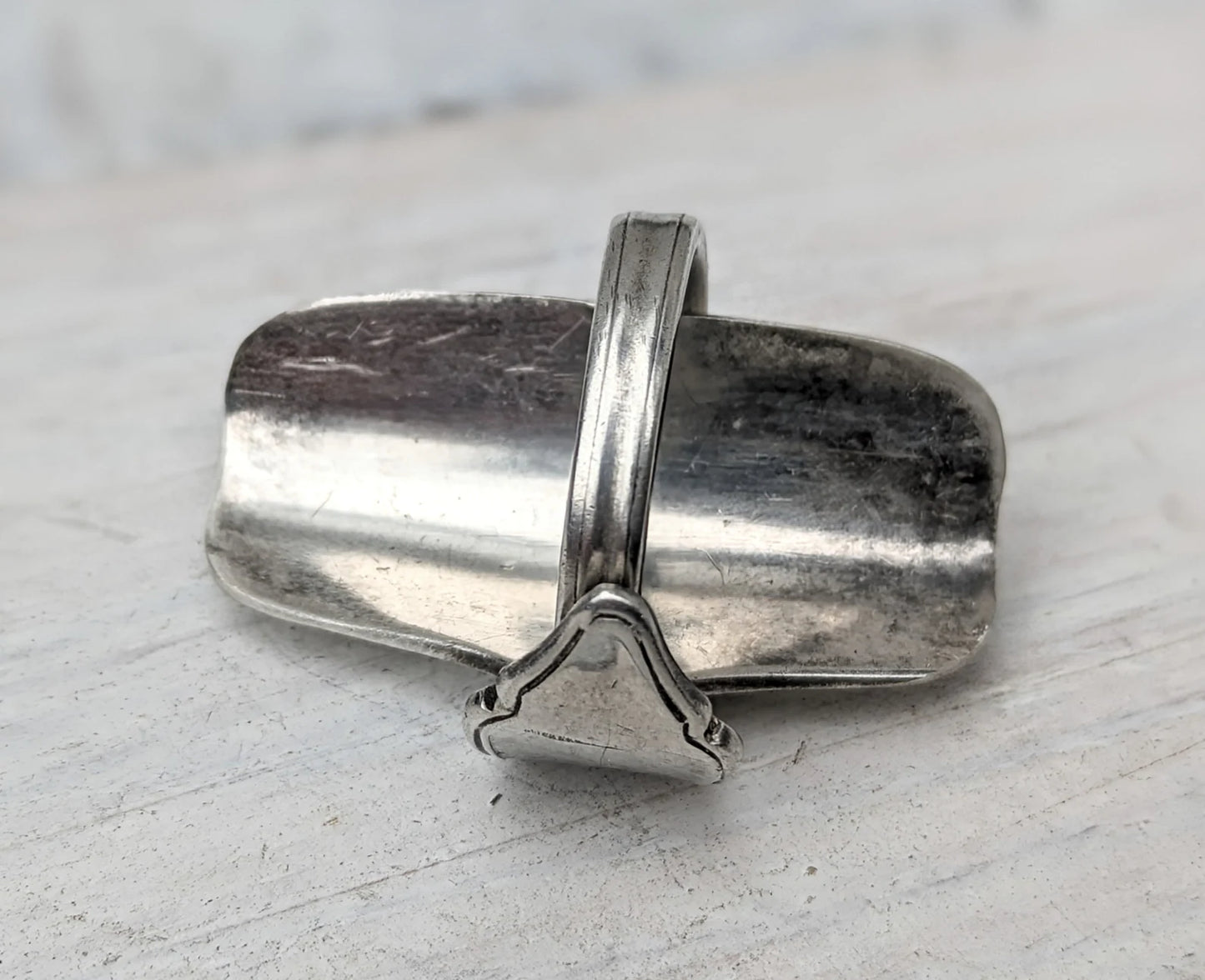 Large 1947 Sterling Silver Baby Spoon Ring