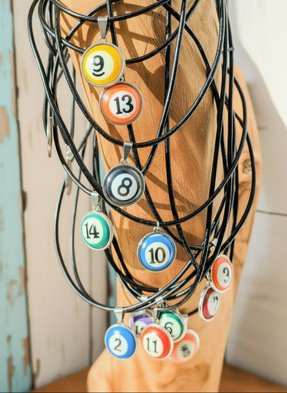 billiard ball pendant 8 ball lucky 13