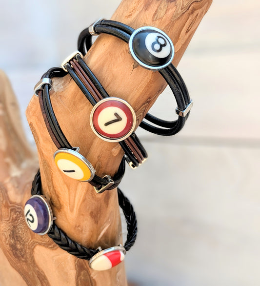 8 ball black pool ball bracelet