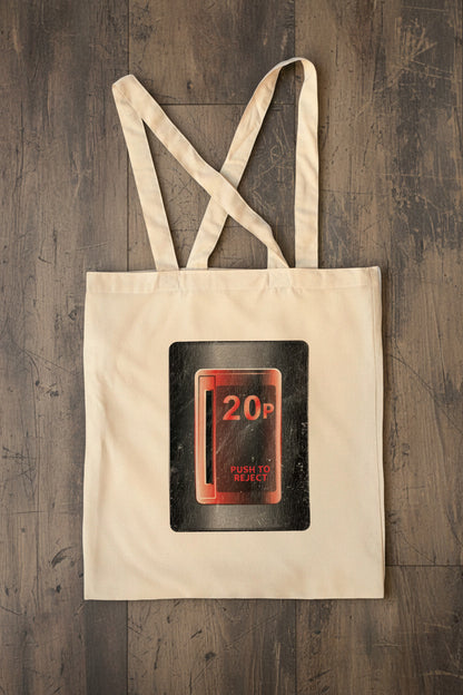 Retro Gamer INSERT COIN Arcade Coin Op Shopping Tote Bag