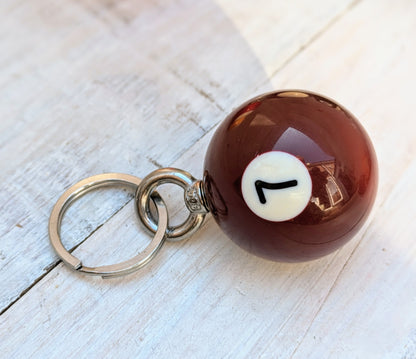 number 7 pool ball key chain