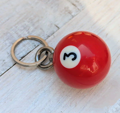 no 3 pool ball key chain ring
