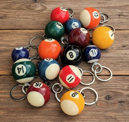 8 ball lucky 7 lucky 13 pool ball key chains