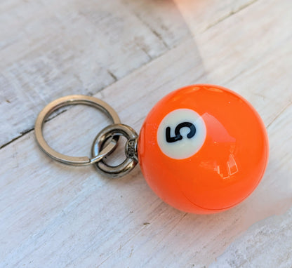 no 5 mini pool ball key ring