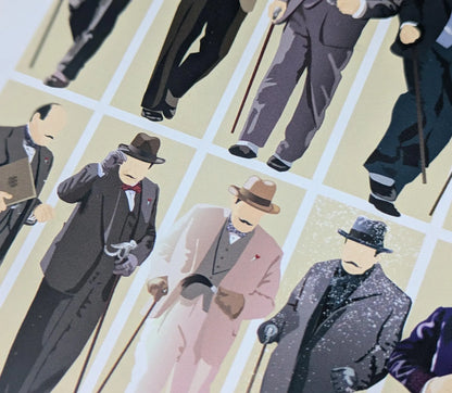 POIROT Wall Art Print  Agatha Christie Detective TV Show Murder