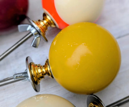 Set of 4 Repurposed Pool Ball Drawer Pulls - Mancave Games Room Decor