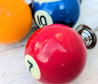 Set of 4 Repurposed Pool Ball Drawer Pulls - Mancave Games Room Decor