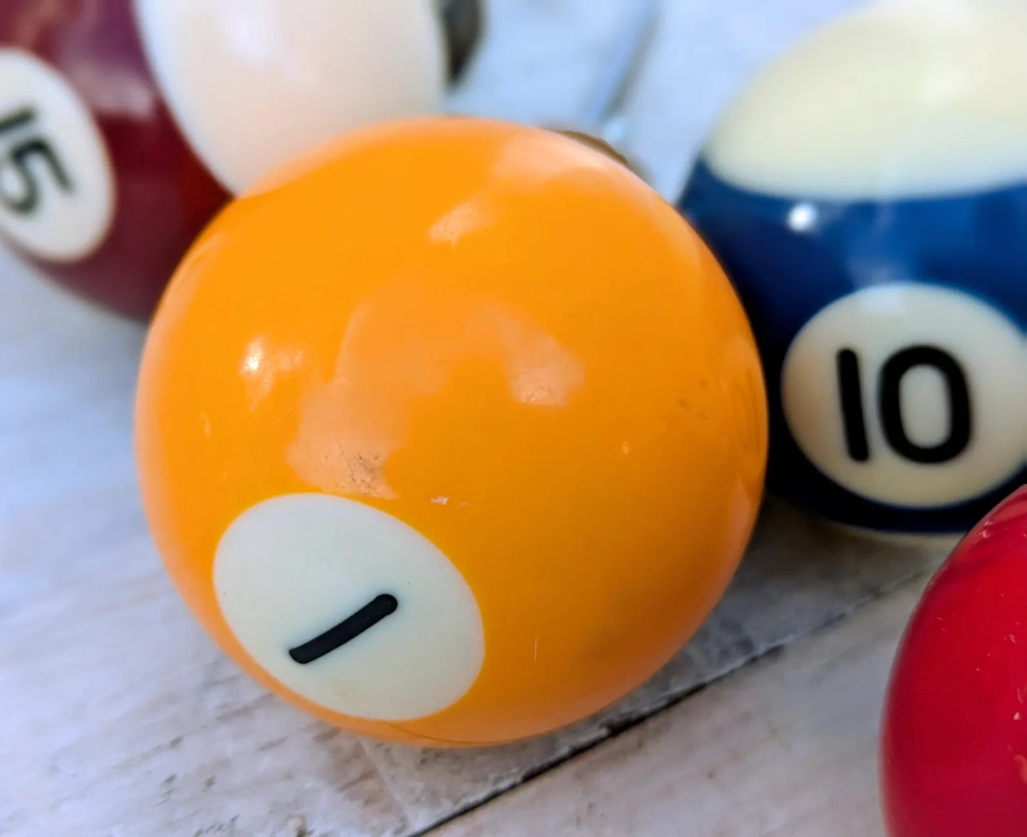 Set of 4 Repurposed Pool Ball Drawer Pulls - Mancave Games Room Decor