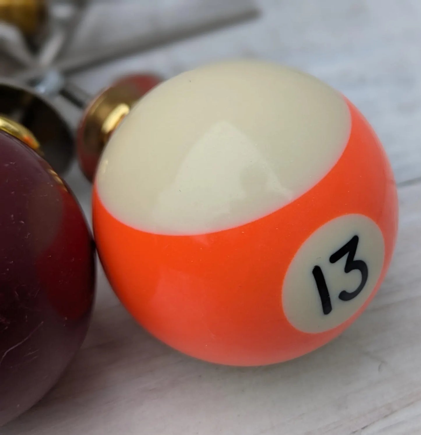 Set of 4 Repurposed Pool Ball Drawer Pulls - Mancave Games Room Decor