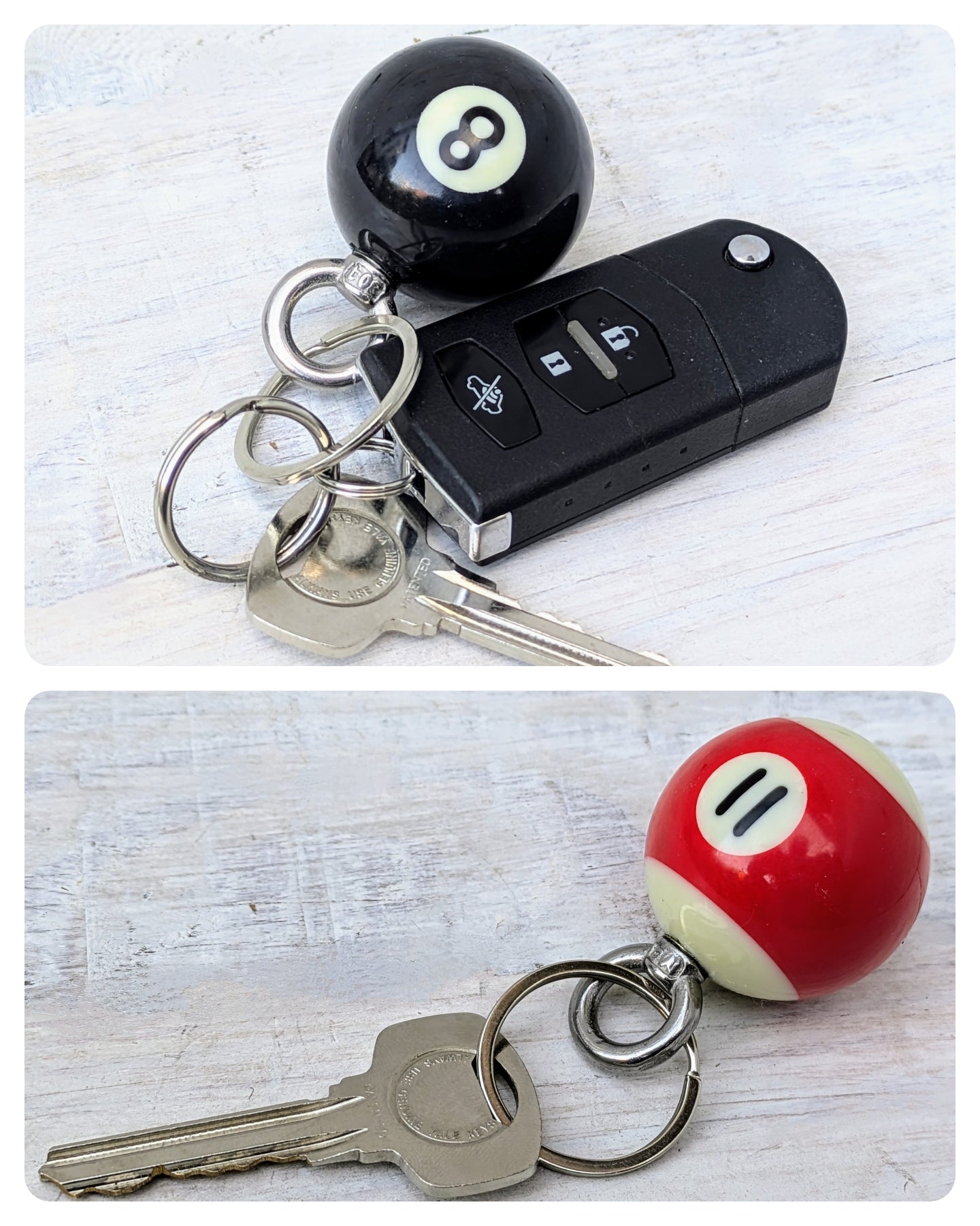 black ball 8 key ring