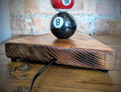 repurposed pool ball lamp