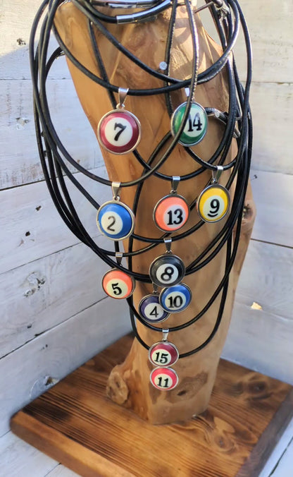 POOL BILLIARDS BALL Handmade Pendant & Necklace