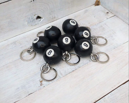 8 Ball Pool Keychain – Upcycled Billiards Mancave Gift