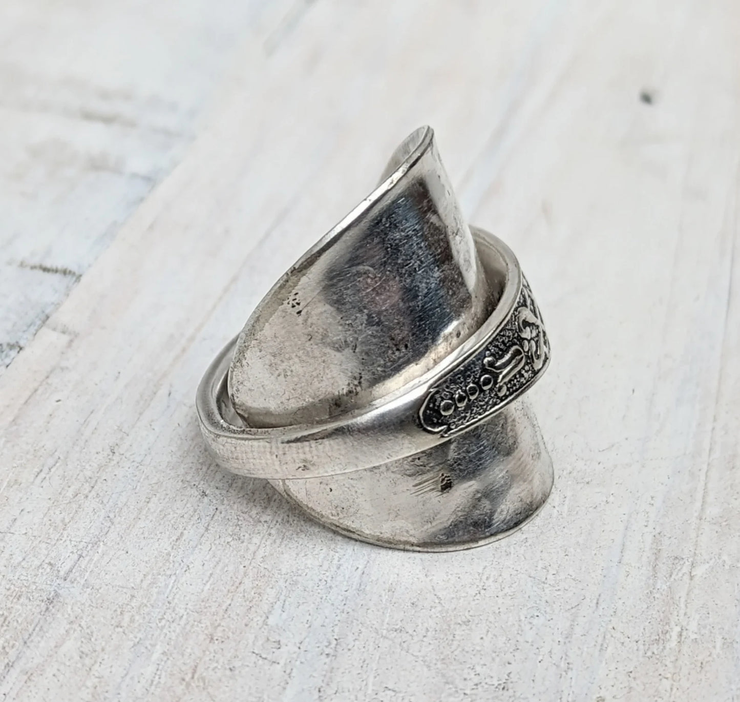 Vintage - Spoon Ring - Handmade Upcycled - Boho Floral Gothic Jewelry