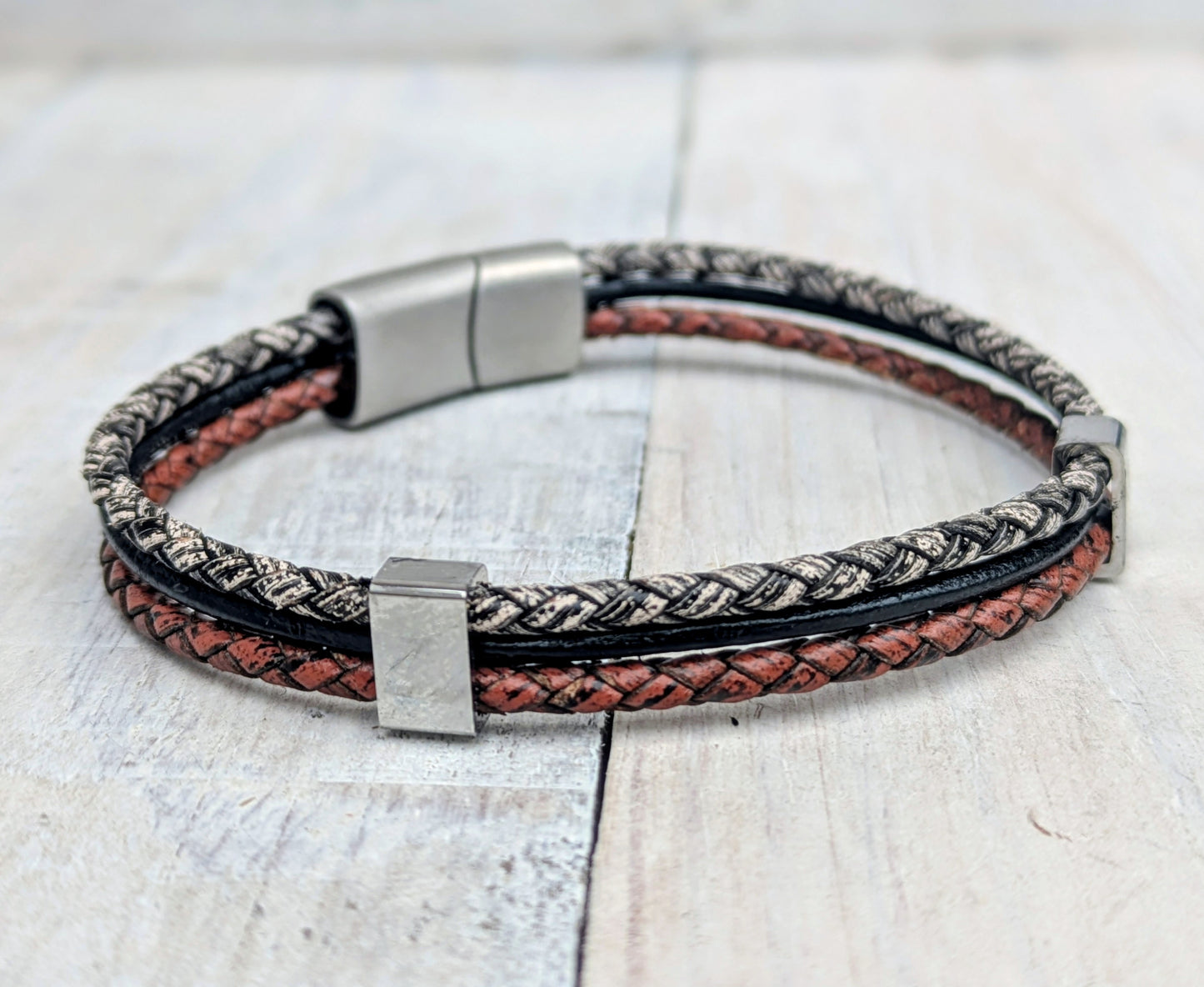Handmade LEATHER Bracelets Mens Fashion Jewelry Boho Unisex Surfer Style