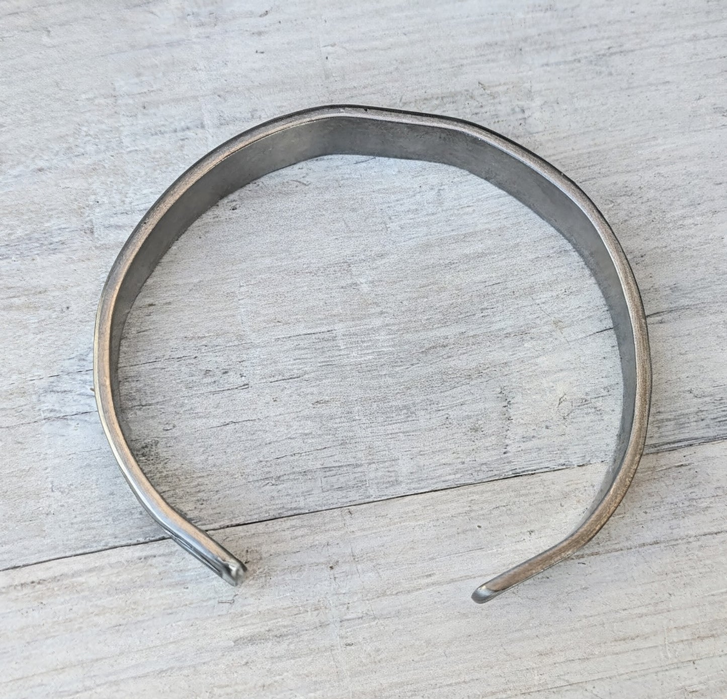 Stainless Steel Cuff Bracelet Handmade Repurposed Jewelry